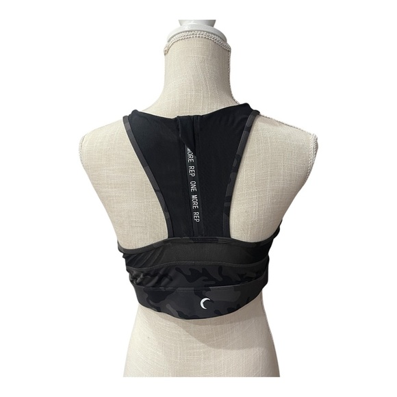 Zyia Active Camouflage Black Racerback Sports Bra Removable Pads Women’s size XL - Picture 2 of 14